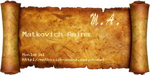 Matkovich Amina névjegykártya